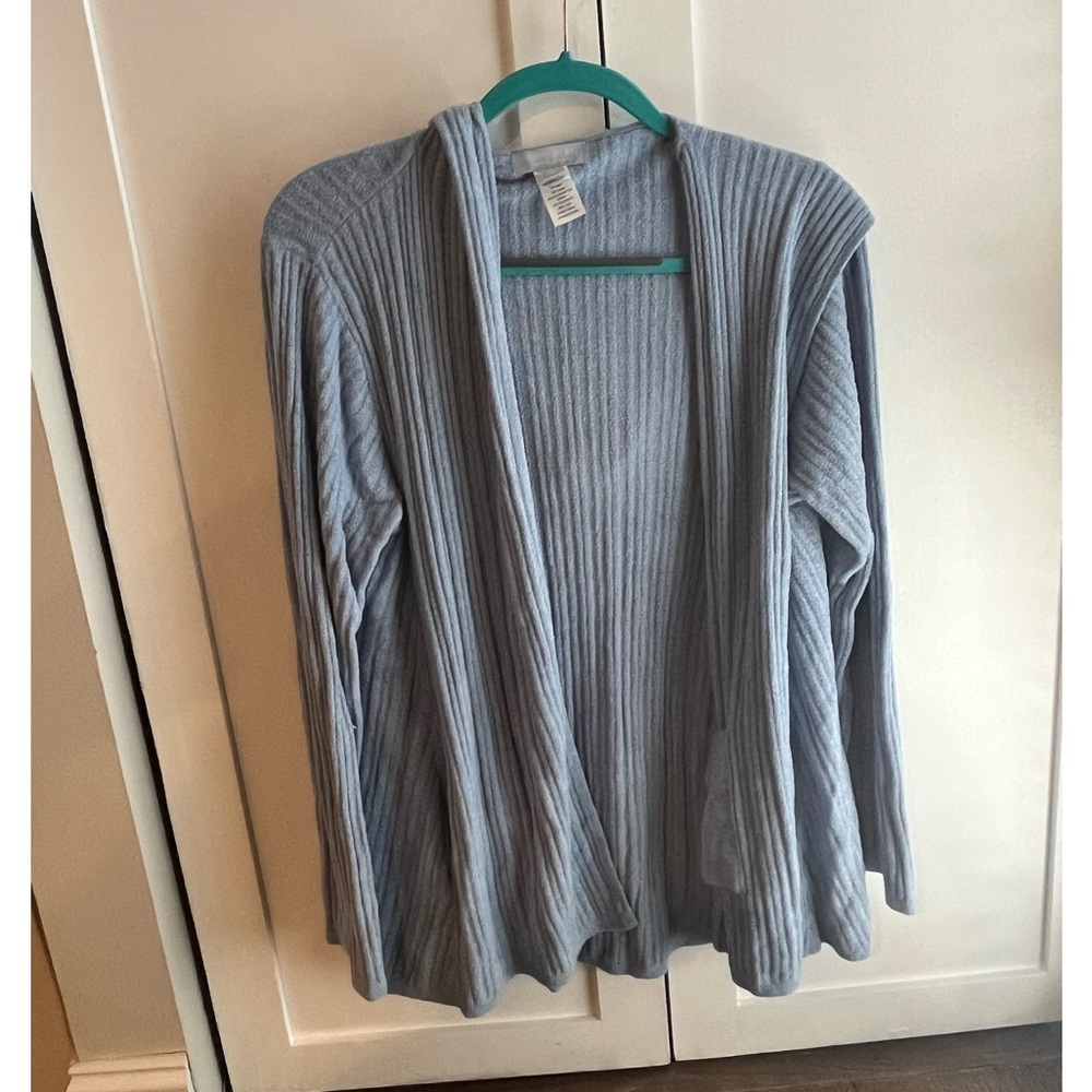 Barefoot Dreams CozyChic Cardigan. Steel Blue Size Large. Like New.